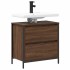 Mueble de baño con lavabo y cajones roble marrón 60x34,5x60