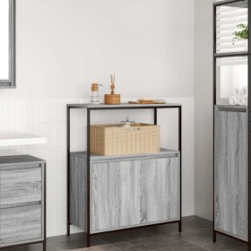 Mueble de baño con estantes gris Sonoma 76,5x35x95