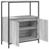 Mueble de baño con estantes gris Sonoma 76,5x35x95
