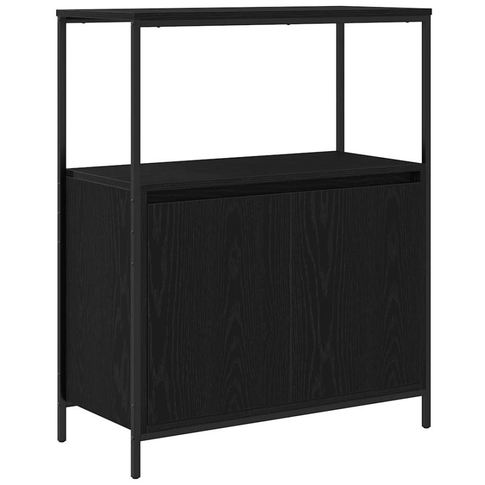 Mueble de baño con estantes roble negro 76,5x35x95