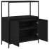 Mueble de baño con estantes roble negro 76,5x35x95