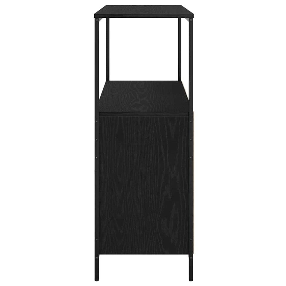 Mueble de baño con estantes roble negro 76,5x35x95