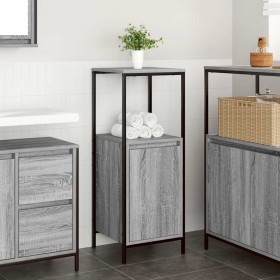 Mueble de baño con estantes gris Sonoma 36x35x95