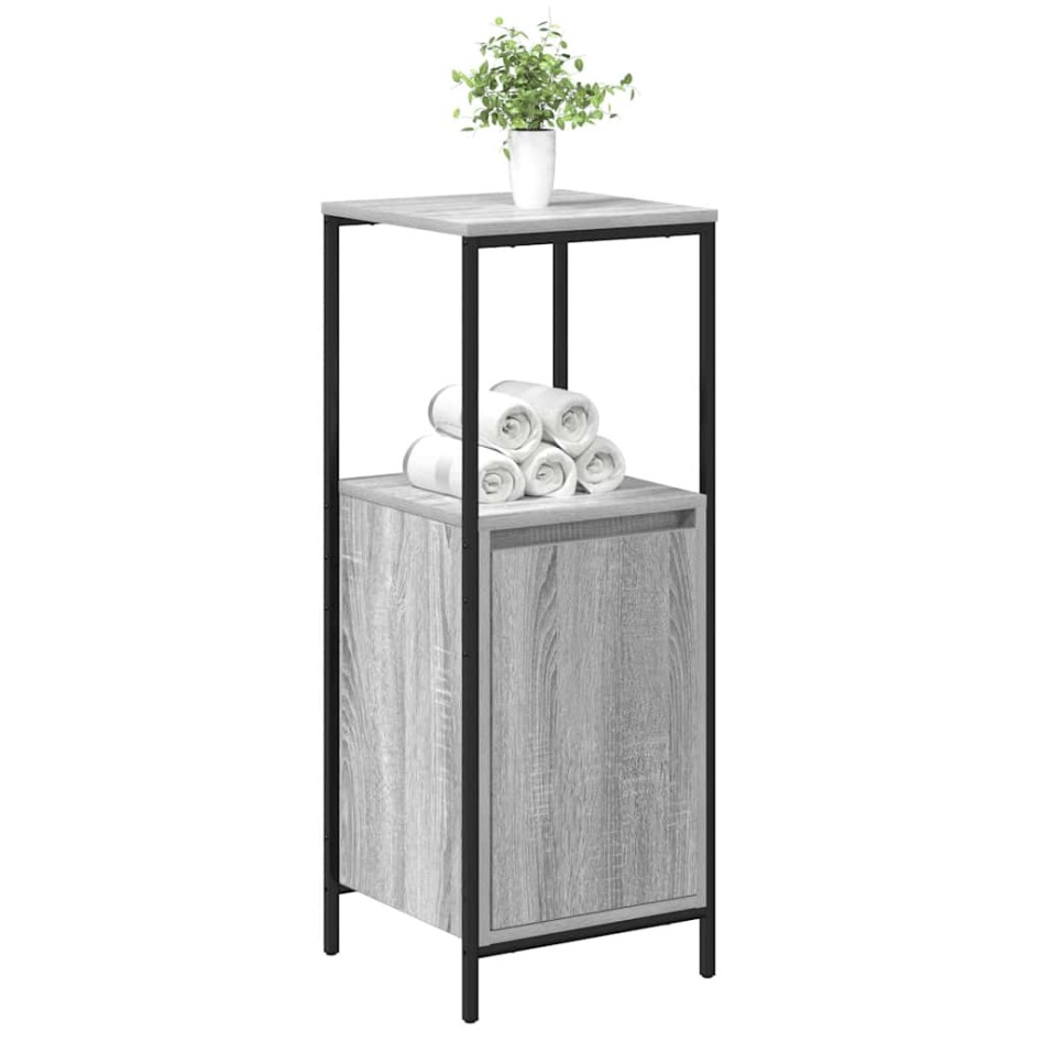 Mueble de baño con estantes gris Sonoma 36x35x95