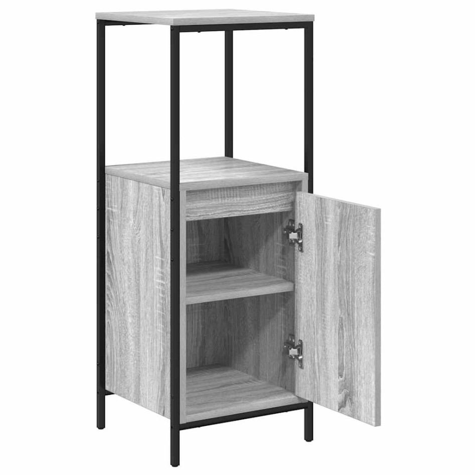 Mueble de baño con estantes gris Sonoma 36x35x95