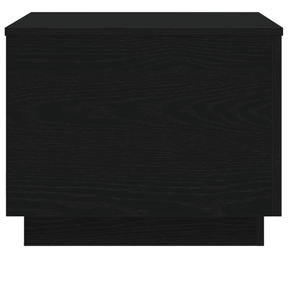 Mesa de centro con luces LED roble negro 50x50x40