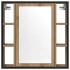Mueble de baño con espejo de roble artesanal 60x16x60