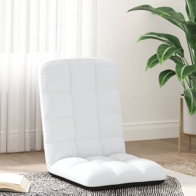 Silla de suelo plegable de tela blanca 71x51x62