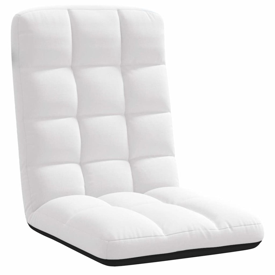Silla de suelo plegable de tela blanca 71x51x62