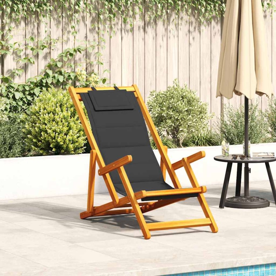 Silla de playa plegable con reposabrazos