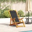 Silla de playa plegable con reposabrazos negra