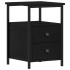 Mesilla de noche roble negro 34x35,5x50 cm madera de