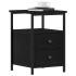 Mesilla de noche roble negro 34x35,5x50 cm madera de