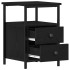 Mesilla de noche roble negro 34x35,5x50 cm madera de