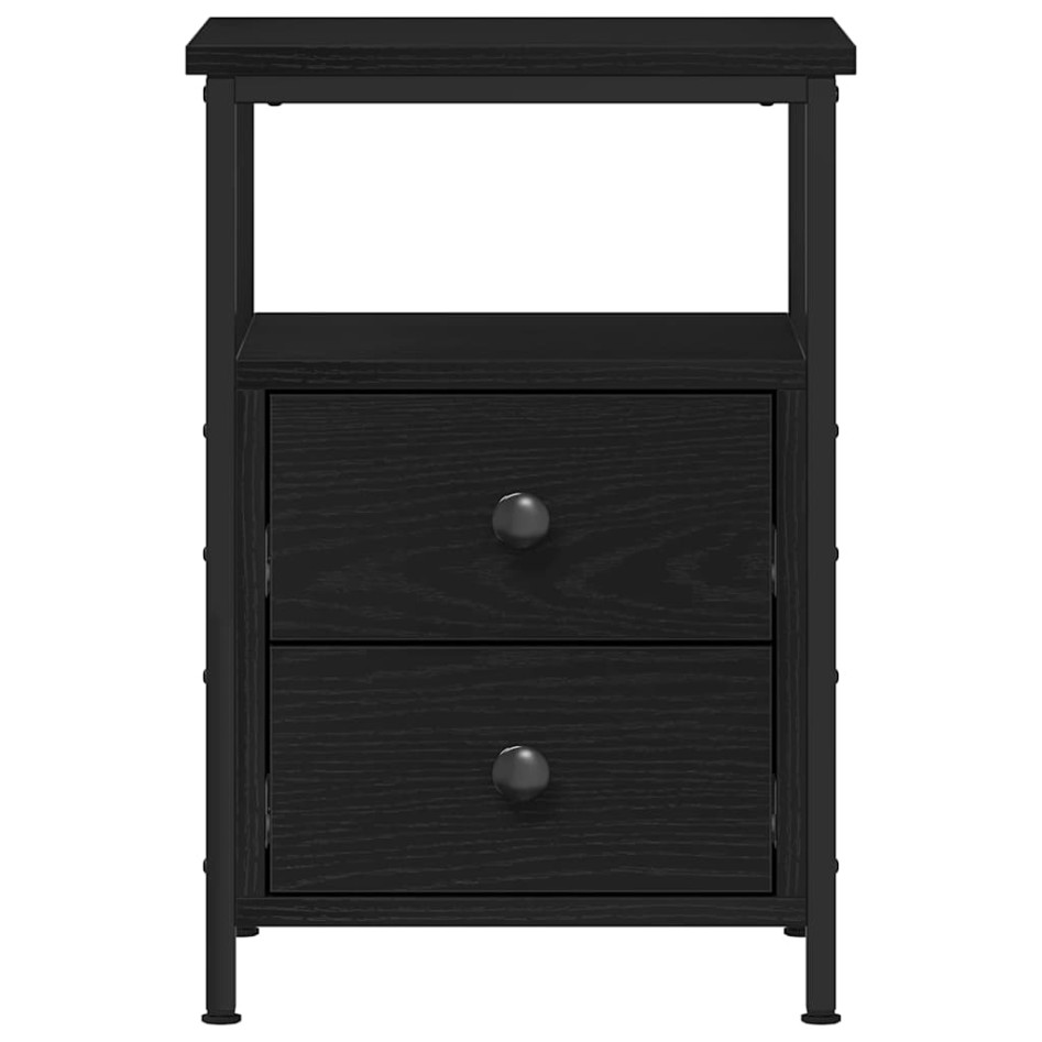 Mesilla de noche roble negro 34x35,5x50 cm madera de