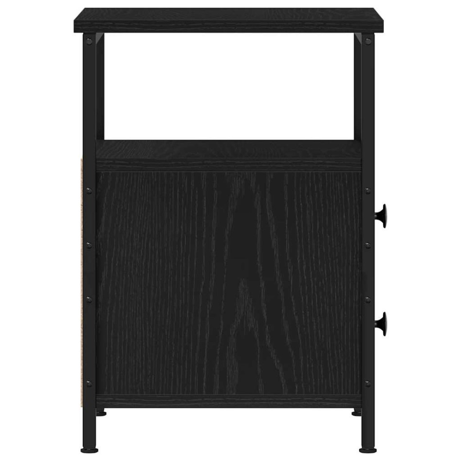 Mesilla de noche roble negro 34x35,5x50 cm madera de