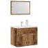 Juego de muebles de baño 2 piezas madera ingeniería