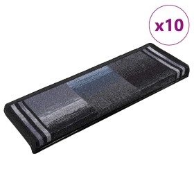 Alfombrilla escalera autoadhesivas 10uds negro y gris