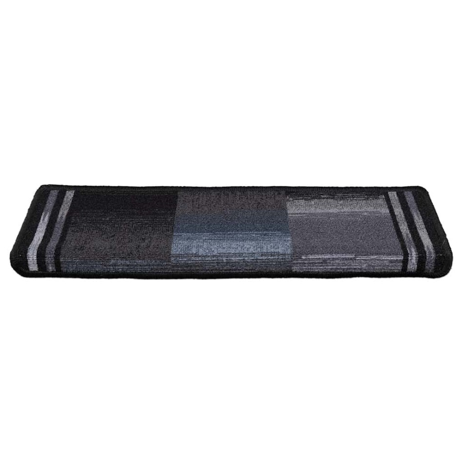Alfombrilla escalera autoadhesivas 10uds negro y gris