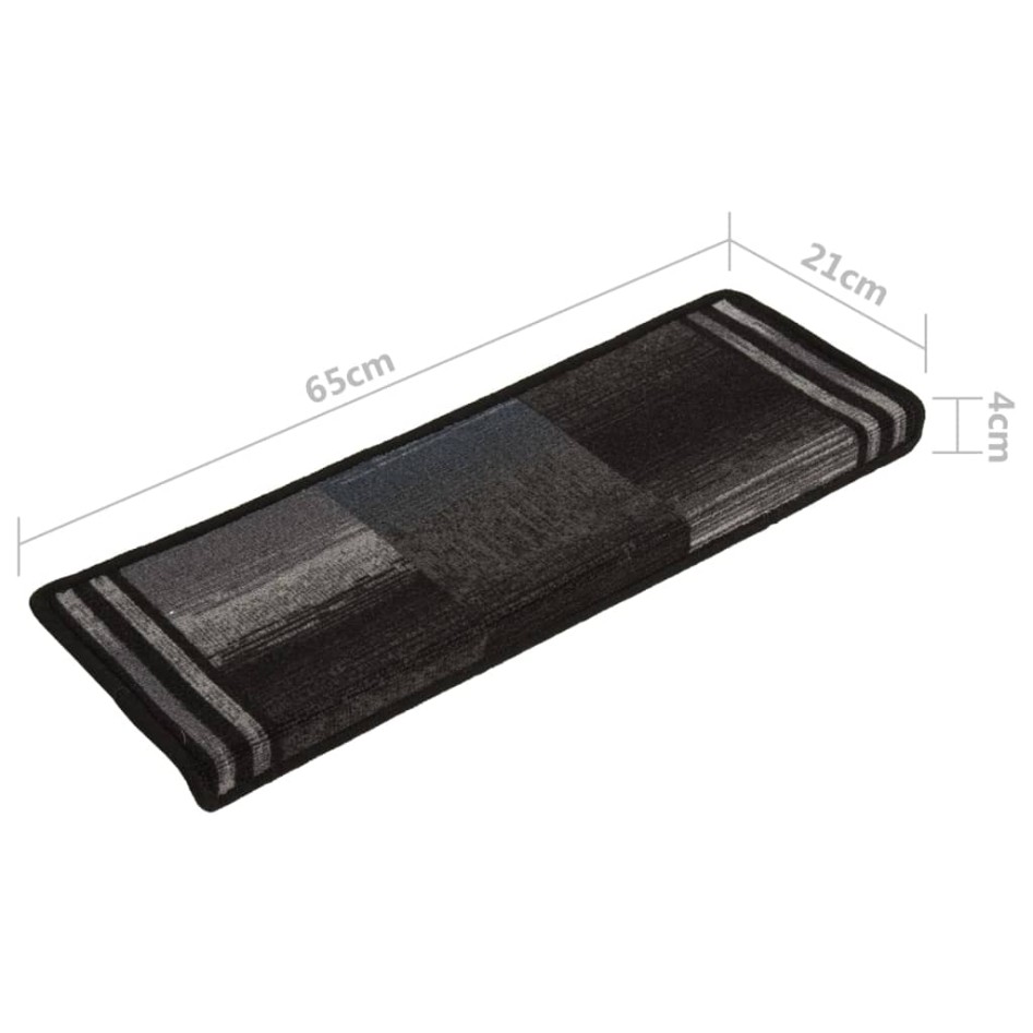 Alfombrilla escalera autoadhesivas 10uds negro y gris