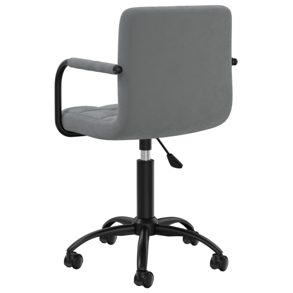 Silla de comedor giratoria de terciopelo gris