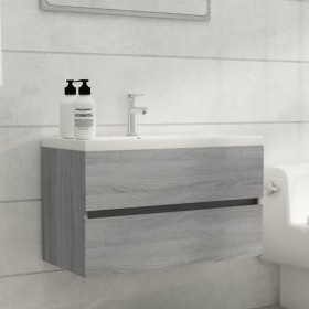 Mueble de lavabo madera de ingeniería gris Sonoma