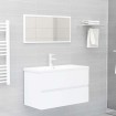 Conjunto de muebles de baño 2 piezas contrachapada blanco