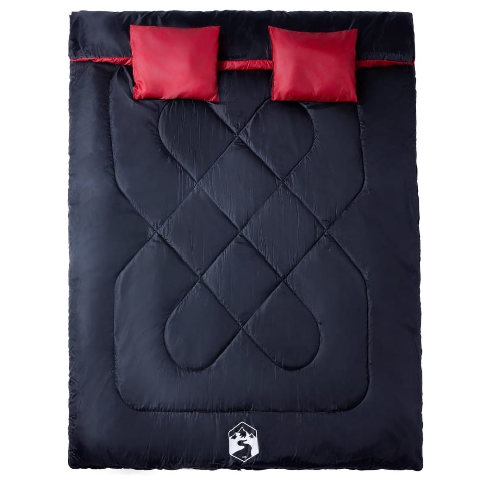 Saco de dormir doble y almohadas camping adultos 3-4