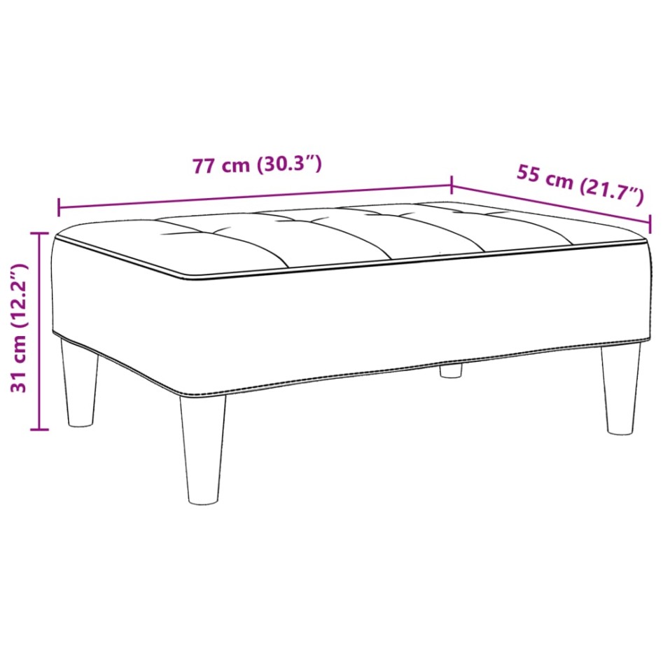 Reposapiés de tela negro 77x55x31