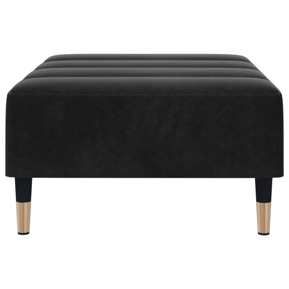 Reposapiés de terciopelo negro 77x55x31