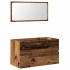 Mueble de baño con espejo de madera antigua madera