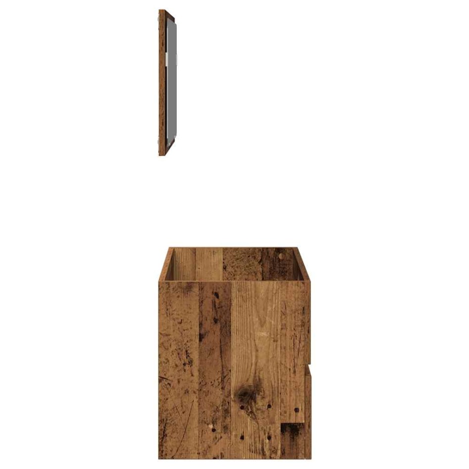 Mueble de baño con espejo de madera antigua madera