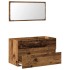 Mueble de baño con espejo de madera antigua madera