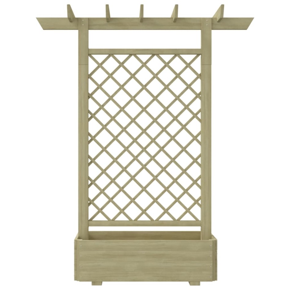 Pérgola con jardinera de madera 162x56x204