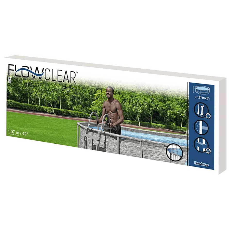 Bestway Escalera de piscina de 4 peldaños Flowclear 107