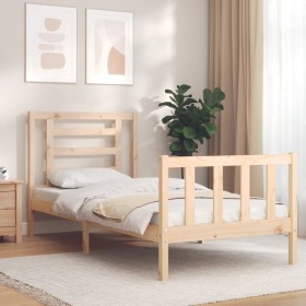Estructura de cama sin colchón madera maciza de pino 90x200
