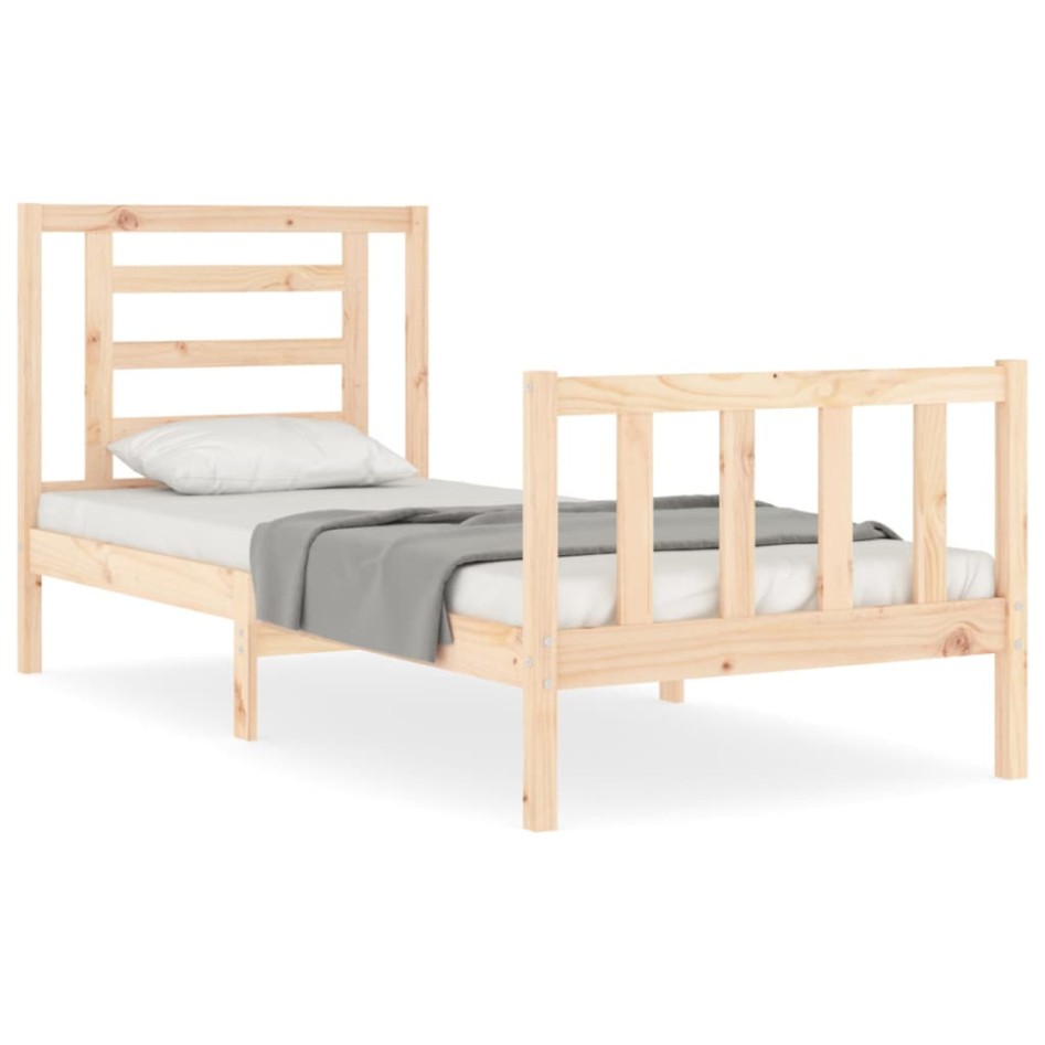 Estructura de cama sin colchón madera maciza de pino 90x200