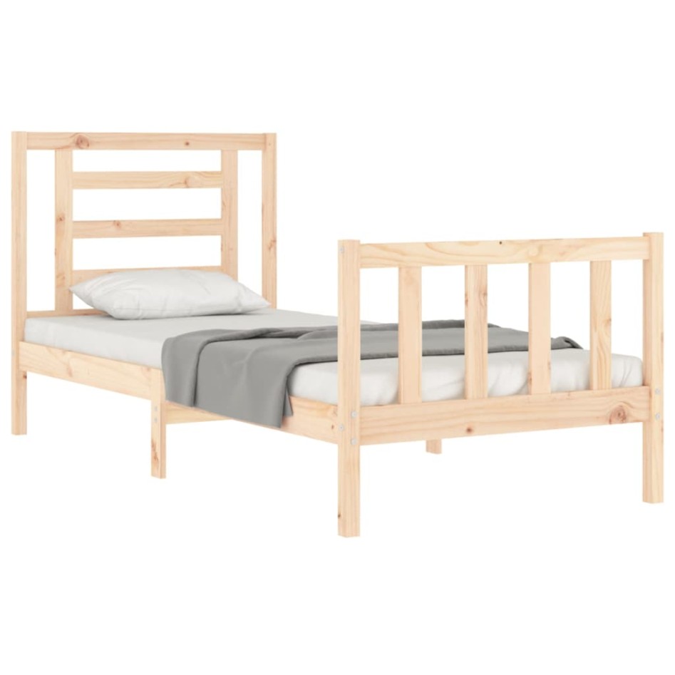 Estructura de cama sin colchón madera maciza de pino 90x200