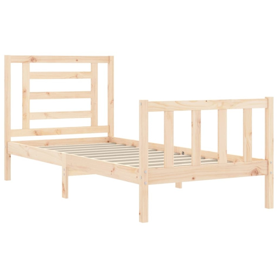 Estructura de cama sin colchón madera maciza de pino 90x200