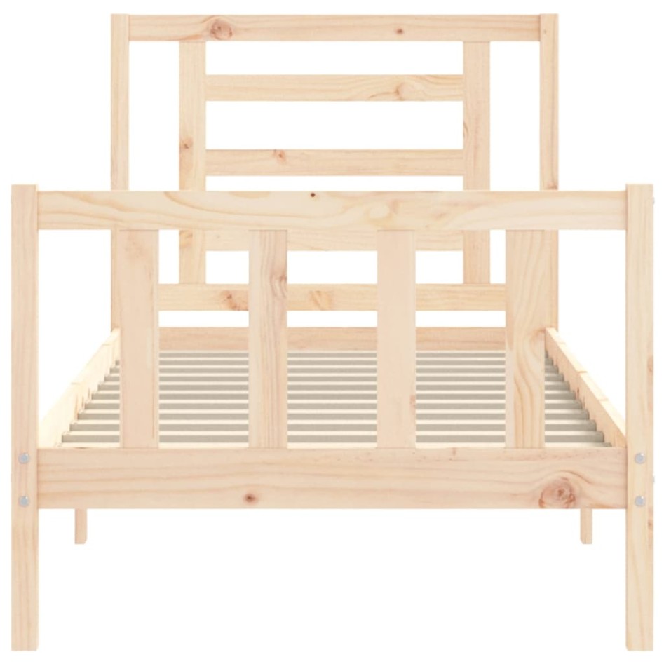 Estructura de cama sin colchón madera maciza de pino 90x200