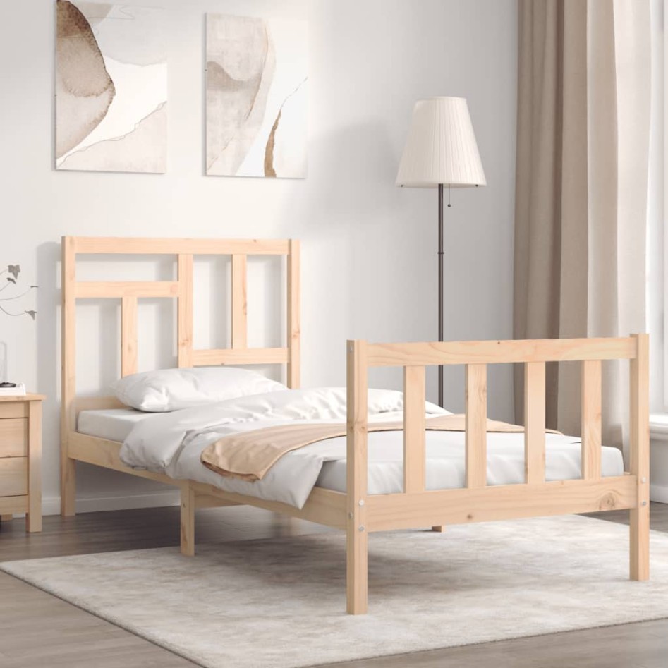 Estructura de cama con cabecero madera