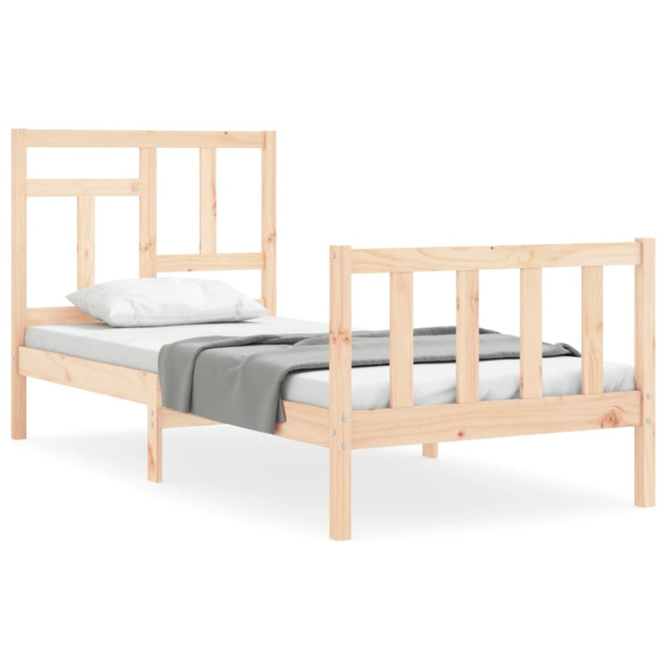 Estructura de cama con cabecero madera