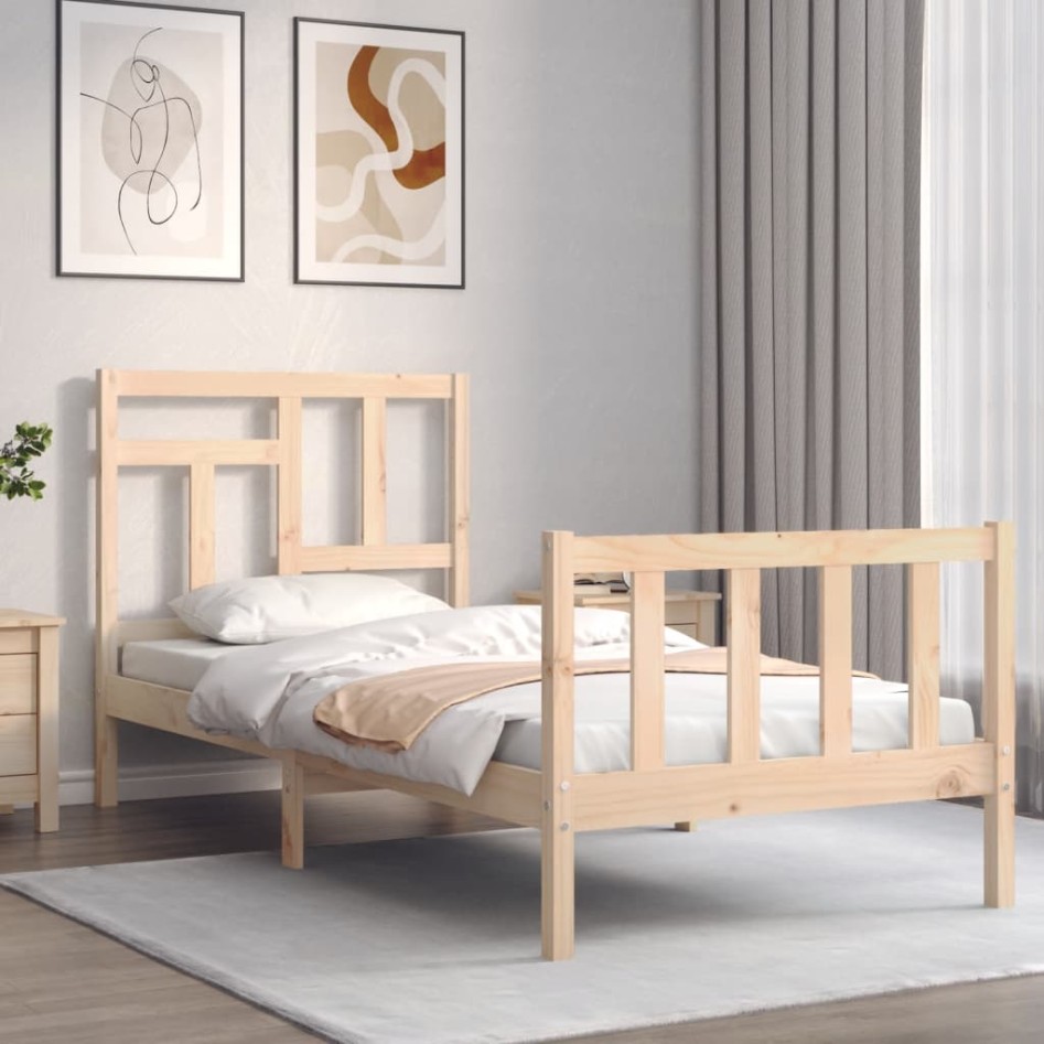 Estructura de cama con cabecero madera