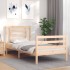 Estructura de cama con cabecero madera maciza 90x200