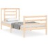 Estructura de cama con cabecero madera maciza 90x200