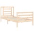 Estructura de cama con cabecero madera maciza 90x200