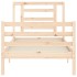 Estructura de cama con cabecero madera maciza 90x200