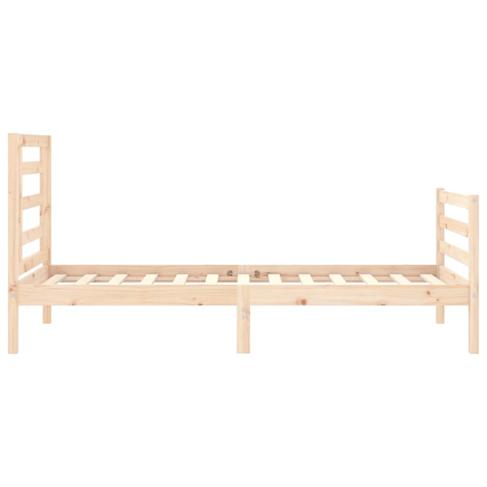 Estructura de cama con cabecero madera maciza 90x200