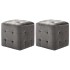 Puf 2 unidades terciopelo gris 30x30x30