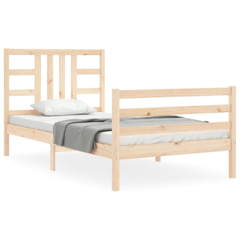Estructura de cama sin colchón madera maciza de pino 90x200